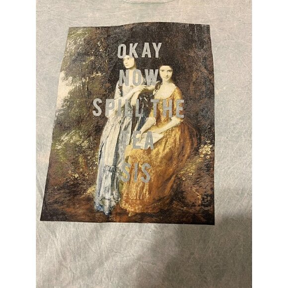 Fifth Sun Top "Okay Now Spill the Tea Sis" Mint Green Tie Dye Size X-Large - Picture 5 of 7